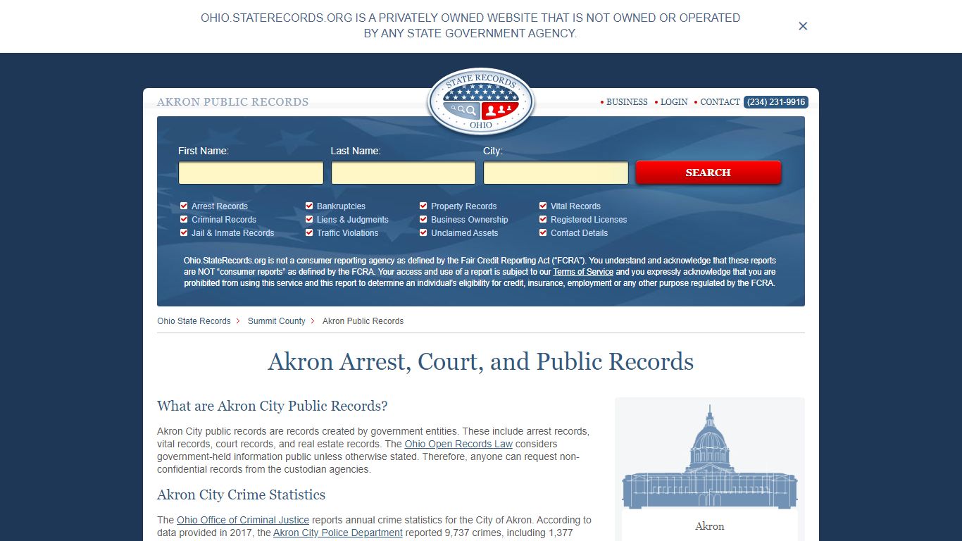 Akron Arrest and Public Records | Ohio.StateRecords.org